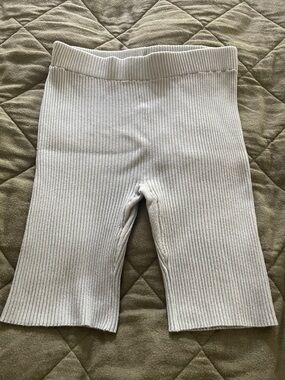 lunya Kids Ribbed Knee-Length Shorts - White